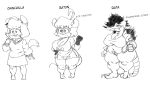  anthro big_breasts black_hair bottomwear breasts buckteeth chinchilla chinchillid cleavage clothed clothing cowlick eyewear female footwear glasses group gwen_geek gwen_martin hair hotpants invalid_tag jacket kc_(submarine_screw) mammal monochrome mouse mouse_ears mouse_tail murid murine olozva overweight overweight_anthro overweight_female ponytail pubic_trail rat rat_tail rodent shirt short_hair shorts simple_background skirt socks teeth thick_thighs topwear trio whiskers 