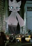  anthro boy_kisser_(meme) clothing commercial_vehicle cracky domestic_cat felid feline felis female ghostbusters gozer_(ghostbusters) human legwear macro male mammal new_york_city panicking public_transportation screencap_edit silly_cat_(mauzymice) taxicab thigh_highs vehicle vehicle_for_hire 