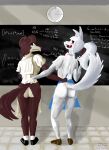  absurd_res anthro beastars big_butt bottomwear bottomwear_pull bow_ribbon brown_body brown_fur butt canid canine canis chalkboard classroom classroom_nudity clock clothed clothing clothing_lift clothing_pull countershade_butt countershade_face countershading duo embarrassed fangs female female/female forced forced_exposure fox frown frowning_at_viewer fur gotadraw group_nudity hair hi_res juno_(beastars) mammal multicolored_body ponytail presenting presenting_hindquarters public public_nudity raised_bottomwear raised_clothing raised_skirt raised_tail scared school school_uniform skirt skirt_lift skirt_pull smile tail tamamo-chan&#039;s_a_fox tamamo_fushimi tan_body tan_fur teeth thick_thighs tongue two_tone_body uniform white_body white_fur wolf writing_text 