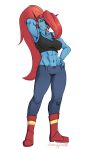  abs anarchy_puppet anthro female fish hair hi_res humanoid long_hair marine muscular solo undertale_(series) undyne 