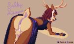  anthro antlers anus balls bent_over black_nose blush bodily_fluids brown_body brown_fur brown_tail butt capreoline clothing cranberry_(silkykitsune) cum cum_drip cum_in_ass cum_inside deer dripping fur genital_fluids genitals glistening glistening_clothing hair hoof_hands hooves horn leaking leaking_cum looking_pleasured male mammal multicolored_body multicolored_fur multicolored_hair multicolored_tail penis penis_tuck precum precum_drip precum_string presenting presenting_anus presenting_hindquarters purple_clothing purple_eyes purple_hooves red_hair silkykitsune_(codefoxup) simple_background solo tail tongue tongue_out two_tone_body two_tone_fur two_tone_hair two_tone_tail white-tailed_deer white_body white_fur white_hair white_tail wristband 