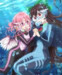  2girls absurdres commission highres kisaragi_koushi multiple_girls mystia_lorelei pixiv_commission reiuji_utsuho revision touhou underwater 