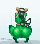  absurdres ass asui_tsuyu boku_no_hero_academia female_masturbation highres masturbation non-web_source tongue 