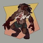  absurd_res clothing flat_colors furry hi_res hyena invalid_color mammal patreon patron_reward sketch torn_clothing 