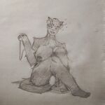  absurd_res anthro bottomless clothed clothing feet female hi_res kliboniii solo tail thigh topless 