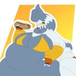  anthro belly big_belly big_breasts breasts chili_dog clothed clothing digital_media_(artwork) female food fur gesture hi_res hot_dog idw_publishing lemur mammal morbidly_obese morbidly_obese_anthro morbidly_obese_female obese obese_anthro obese_female one_eye_closed overweight overweight_anthro overweight_female paceplusle prehensile_tail primate ring-tailed_lemur sega simple_background smile solo sonic_the_hedgehog_(comics) sonic_the_hedgehog_(idw) sonic_the_hedgehog_(series) strepsirrhine swimwear tail tangle_the_lemur thick_thighs thumbs_up wink 