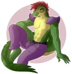  abs absurd_res alligator alligatorid anthro bottomwear bulge claws clothed clothing collarmecandy crocodilian eyebrows eyewear five_nights_at_freddy&#039;s five_nights_at_freddy&#039;s:_security_breach glasses hair hi_res looking_at_viewer male montgomery_gator_(fnaf) muscular pants pecs red_eyes reptile scales scalie scottgames solo star_sunglasses steel_wool_studios sunglasses teeth 