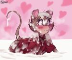  &lt;3 2023 all_fours anthro blue_eyes blush bodily_fluids brown_body brown_fur buckteeth bukkake cape clothing cum cum_covered cum_on_body cum_on_face cum_on_tail don_bluth doronkomajo eyelashes female fur genital_fluids mammal messy mouse mrs._brisby murid murine rodent solo tail teeth the_secret_of_nimh whiskers 