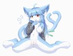  2023 4_toes 5_fingers absurd_res ahoge anthro anus areola blue_body blue_fur blue_hair blush breasts claws cute_fangs digital_media_(artwork) domestic_cat emanata feet felid feline felis female female_anthro finger_claws fingers fur genitals hair hi_res kemono mammal mostly_nude navel nipples omaneko pawpads paws pussy shiokisylvia solo spread_legs spreading tail toes whiskers white_body white_fur 