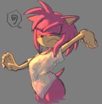  amy_rose anthro areola bottomless breasts clothed clothing eulipotyphlan eyelashes eyes_closed featureless_crotch female fur grey_background head_tuft hedgehog lewdmcgill mammal navel nipples pink_areola pink_body pink_fur pink_nipples sega shirt simple_background solo sonic_the_hedgehog_(series) stretching tan_body tan_fur thick_thighs topwear translucent translucent_clothing translucent_topwear tuft white_clothing white_shirt white_topwear wide_hips 