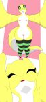  absurd_res anthro breasts clothing female gecko green_eyes heveli hi_res inverted_nipples lagartixa_amarela legwear legwear_only lizard mostly_nude nipples reptile scalie small_breasts solo stockings stockings_only thick_thighs 