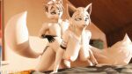  3d_(artwork) absurd_res akikosfm anthro arm_tattoo bedroom bedroom_sex blue_eyes bodily_fluids breasts brother_(lore) brother_and_sister_(lore) canid canine cum digital_media_(artwork) domibun duo erect_nipples female fox genital_fluids hair hi_res incest_(lore) leo_(domibun) male male/female mammal markings maxine_(domibun) nipples nude orgasm_face sex sharp_teeth sibling_(lore) sister_(lore) source_filmmaker tail tattoo teeth white_body 