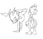  anthro breasts butt fan_character female flexible fours_(artist) gecko hi_res lizard looking_back reptile scalie sega sharp_teeth side_boob sketch skitter_the_gecko slim solo sonic_the_hedgehog_(series) teeth 