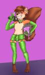  anthro buckteeth bulge grin hi_res latex looking_at_viewer male mammal omopaws paddle paddling rodent sciurid slime smile solo solo_focus sparkles teeth tree_squirrel 