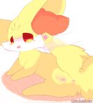  2023 anus artist_name blush blush_lines bodily_fluids cheek_tuft colored digital_drawing_(artwork) digital_media_(artwork) disembodied_hand duo facial_tuft female fennekin feral floor fluffy fluffy_tail fur generation_6_pokemon genital_fluids genitals hi_res hip_tuft holding_leg_up looking_at_viewer looking_back looking_back_at_viewer looking_pleasured lying lying_on_floor misumasu multicolored_body multicolored_fur nintendo nude open_mouth pawpads paws pokemon pokemon_(species) pussy pussy_juice raised_leg raised_leg_grab red_body red_eyes red_fur shaded simple_background solo solo_focus sumichisuu tail tears text tuft white_body white_fur wood wood_floor yellow_body yellow_fur yellow_tail 