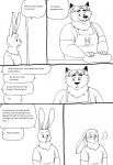  2023 anthro apron bernielover biped blush canid canine clothing comic dialogue disney duo english_text fan_character fox gideon_grey hi_res humanoid_hands lagomorph leporid male mammal overweight overweight_male rabbit shirt text topwear zootopia 
