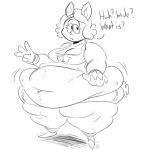  2018 4_fingers anthro asking belly big_belly biped bottomwear breasts carol_(kaboodles) clothed clothing confusion cotton_tail dialogue digital_drawing_(artwork) digital_media_(artwork) english_text female fingers front_view full-length_portrait fur gym_bottomwear gym_clothing gym_shorts hair kaboodles lagomorph leporid looking_at_viewer mammal monochrome navel obese obese_anthro obese_female oblivious open_mouth overweight overweight_anthro overweight_female portrait question_mark rabbit shirt shorts simple_background sketch solo sportswear standing tail tank_top text text_on_clothing text_on_shirt text_on_tank_top text_on_topwear thick_thighs topwear white_background wide_hips 