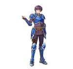  1boy armor blue_armor boots breastplate fire_emblem fire_emblem:_the_binding_blade fire_emblem_heroes katze-reis-kuchen--nyankoromochi looking_at_viewer noah_(fire_emblem) official_art outstretched_arm pauldrons purple_eyes purple_hair short_hair shoulder_armor smile standing 