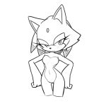  anthro blaze_the_cat blush breasts eulipotyphlan featureless_breasts featureless_crotch female fixstern_star hands_on_hips hedgehog hi_res mammal nude nude_female sega solo sonic_the_hedgehog_(series) 