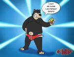  anthro barefoot bear beverage black_bear black_body black_fur blue_background briefs briefs_only bulge clothed clothing colored_seam_underwear comedy_central detailed_background dialogue english_text feet foxmanad fur futurama holding_beverage holding_object lightspeed_briefs male mammal navel overweight overweight_male red_briefs red_clothing red_underwear signature simple_background slurm solo tan_body tan_fur text topless underwear underwear_only ursine white_seam_briefs white_seam_underwear 