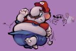  anthro belly big_belly blue_clothing blue_eyes blue_overalls bodily_fluids clothing elephant elephant_mario elephantid exposed_belly facial_hair feet gloves handwear hat headgear headwear huge_belly kafrizzzle looking_back male mammal mario mario_bros mustache nintendo overalls overweight overweight_male proboscidean purple_background red_clothing red_hat red_headwear red_shirt red_topwear running shirt simple_background sketch soles solo sweat tail topwear white_clothing white_gloves white_handwear 