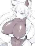  anthro big_breasts breasts clothing erect_nipples felid female huge_breasts mammal medium_hair nipple_outline nipples solo swimwear tail tayun_x2 