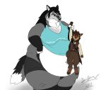  2017 alicia_(biglovealicia) angry anthro belly big_breasts black_claws black_hair blue_eyes breasts brown_hair canid canine canis cheek_tuft claws clothed clothing colored coyote curvy_figure deep_navel digitigrade duo duo_focus ears_up facial_tuft female finger_claws fox full-length_portrait fully_clothed fur grey_body grey_fur group hair hi_res huge_belly huge_thighs inner_ear_fluff male mammal maximus_coyotox multicolored_hair navel neck_tuft nissandriver217 obese obese_female overweight overweight_female portrait signature simple_background size_difference story story_at_source story_in_description thick_arms thick_thighs three-quarter_portrait toe_claws tuft two_tone_hair white_background white_belly white_body white_claws white_fur white_hair wide_hips wolf wolf_tail 
