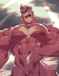 abs absurd_res anthro chesschirebacon fur hi_res kumatetsu male muscular open_mouth pecs red_body solo the_boy_and_the_beast 