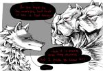  angst anthro black_pupils black_sclera canid canine canis cerberus conflicted death_(puss_in_boots) dialogue domestic_dog dreamworks duo english_text european_mythology facial_markings fan_character fluffy frown greek_mythology group head_markings male mammal markings mask_(marking) multi_head mythology prick_ears pupils puss_in_boots_(film) puss_in_boots_the_last_wish red_eyes scribbleshanks speech_bubble talking_to_another text wolf 