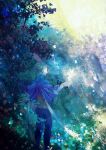  1boy albert_(romancing_saga) blonde_hair blue_eyes bug butterfly cape fairy feet_out_of_frame flower highres male_focus miyama_(lacrima01) nature romancing_saga_minstrel_song saga standing 