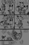  2022 anthro canid canine clothing comic detailed_background dialogue disney female flower fox furniture hi_res inside kissing male mammal mirror monochrome mother_(lore) mother_and_child_(lore) mother_and_son_(lore) mrs._wilde nick_wilde parent_(lore) parent_and_child_(lore) parent_and_son_(lore) phone plant red_fox son_(lore) speech_bubble table tail tail_motion tailwag tangerine_(artist) uniform vase young zootopia 