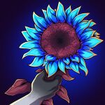  amorous anthro black_hands blue_sunflower canid canine flower fox fur grey_body grey_fur hi_res holding_flower holding_object invalid_tag jye kabscorner love male mammal plant skye_(amorous) solo sunflower 