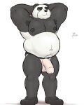  alanottaviano anthro barazoku bear belly bulge clothed clothing genitals giant_panda hi_res jockstrap jockstrap_only male mammal musclegut muscular muscular_male overweight overweight_male penis solo topless underwear underwear_only ursine 