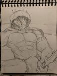 absurd_res anthro argonian bedroom_eyes bethesda_softworks big_bulge bulge clothed clothing hi_res holding_object holding_weapon hood horn khloros looking_at_viewer male muscular muscular_anthro muscular_male narrowed_eyes nipples partially_clothed pecs reptile scalie seductive smile smiling_at_viewer solo the_elder_scrolls weapon 