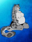  anthro belly breasts cheek_tuft chubby_female eyewear facial_tuft felid female fluffy fluffy_tail glasses hi_res mammal mature_female pantherine paws pumex snow_leopard solo tail tuft 