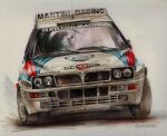  artist_name car colored_pencil_(medium) lancia_(brand) lancia_delta_hf_integrale motor_vehicle no_humans race_vehicle racecar rally_car shadow spoiler_(automobile) traditional_media twitter_username vehicle_focus white_car world_rally_championship yasuyuki3080 