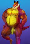  angus_(pleasuremoan) anthro balls beard belly dragon facial_hair genitals hi_res male muscular mythology nude overweight penis pleasuremoan pose pubes sassy scales scalie solo tail 