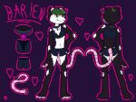  &lt;3 4:3 anthro clothed clothing collar darien_(mors) girly green_hair hair heart_collar hi_res male mammal marsupial model_sheet mors possum reference_image skimpy 