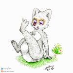  anthro butt cute_expression cute_eyes female flower grass hi_res kofi kofi_logo mammal patreon patreon_logo patreon_username paws plant procyonid raccoon raised_paw smile smiling_at_viewer solo tail tail_tuft text tuft url yordraw 