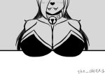  2d_animation absurd_res animated anthro asian_clothing bell bell_collar black_and_white breast_rest breast_squish breasts canid canine cleavage clothed clothing collar collar_only colored_nails cute_expression cute_eyes cute_fangs east_asian_clothing female female/female fluffy fluffy_body fluffy_hair fluffy_tail fox fox_spirit fur hair hair_over_eye hi_res humanoid japanese_clothing looking_at_viewer mammal monochrome nails nude one_eye_obstructed r rushinda_streamer rushinda_the_chaotic_fox shaded simple_background simple_shading sketch sketchy slightly_chubby smile solo squish tail the_saver1 