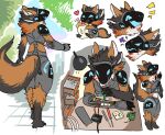  &lt;3 2023 angry anthro chibi cybernetic_arm cybernetic_limb dessert food ice_cream machine male mayo-san multiple_poses pose protogen protogen_visor sitting solo standing 