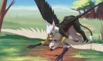  absurd_res avian doggystyle dominant dominant_male female from_behind_position gryphon hi_res male mythological_avian mythology sex 