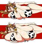  animal_humanoid animal_print big_breasts big_butt blush blush_lines bovid bovid_humanoid bovine bovine_humanoid bra breast_expansion breasts brown_eyes brown_hair butt cattle_humanoid clothing cow_print cowbell expansion female hair horn horned_humanoid huge_breasts humanoid hyper hyper_breasts looking_at_viewer lying mammal mammal_humanoid matsu-sensei meushi_mattie_(matsu-sensei) mostly_nude on_side smile solo thick_thighs underwear 