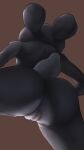  anthro anus disney famished_(artist) female fur genitals grey_body grey_fur hi_res judy_hopps lagomorph leporid low-angle_view mammal nude pussy rabbit rear_view simple_background solo standing worm&#039;s-eye_view zootopia 