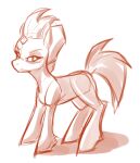  2017 broken_horn equid equine eye_scar eyebrows eyelashes facial_scar female feral friendship_is_magic hair hasbro hi_res horn jovalic looking_aside mammal mohawk monochrome my_little_pony my_little_pony:_the_movie_(2017) scar simple_background sketch solo tail tempest_shadow_(mlp) unicorn 