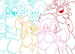  &lt;3 anthro bandana_waddle_dee belly big_belly big_breasts breasts chaos_elfilis chinchillid elfilin english_text fecto_elfilis female genitals group hi_res kirby kirby_(series) lewdchuu_(artist) male mammal navel nintendo pregnant pussy rodent sketch star text waddle_dee 