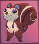  2023 animal_crossing anthro barefoot bikini breasts buckteeth clothed clothing eyeshadow feet female full-length_portrait genitals hi_res honeymono makeup mammal multi_nipple nintendo nipples pecan_(animal_crossing) portrait pussy pussy_floss rodent sciurid skimpy sling_bikini smile solo swimwear teeth tree_squirrel 