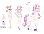  absurd_res brown_hair centaur_transformation clothed clothing colored drinking equid equine female fur growth hair hi_res horn horn_growth human humanoid mammal pink_hair purple_hair sequence solo species_transformation taur terrible_existence_(artist) transformation unicorn unicorn_taur white_body white_fur 