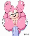  2023 5_toes amy_rose anal anal_penetration anthro bodily_fluids breasts eulipotyphlan feet female female_focus first_person_view fur genitals green_eyes hedgehog hi_res humanoid_feet legs_up looking_at_viewer male male/female mammal nipples nude penetration penile penile_penetration penis_in_ass pink_body pink_fur plantigrade pussy sega simple_background smoggie soles solo_focus sonic_the_hedgehog_(series) sweat tail tail_around_penis tail_fetish tail_play toes white_background 