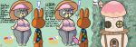  &lt;3 &lt;3_eyes animal_crossing anthro areola_outline areola_visible_through_clothing aroused bear big_breasts bodily_fluids bottomless breasts claude_(animal_crossing) clothed clothing comic drooling duo erect_nipples erection female hi_res klutzatdusk lagomorph leporid male male/female mammal nintendo nipple_outline nipples olive_(animal_crossing) penis_awe rabbit saliva short_stack surprise thick_thighs tight_clothing translucent wide_hips 